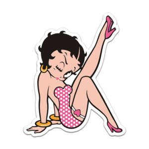 Betty Boop Pink Dress Sticker Decal Cartoon Wink Flirt Heart (RH) V2 Rotten Remains