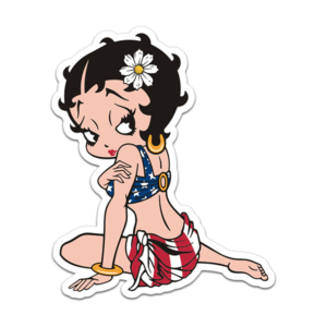 Betty Boop USA Sticker Decal Cartoon American Flag Patriot US (LH) V1 Rotten Remains