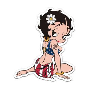 Betty Boop USA Sticker Decal Cartoon American Flag Patriot US (RH) V1 Rotten Remains