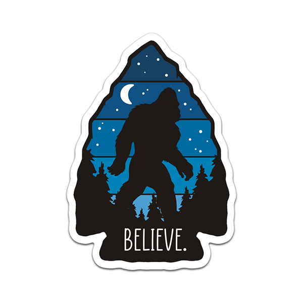 Bigfoot Believe Arrowhead Sticker