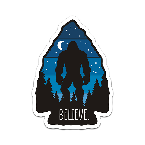 Bigfoot Believe Arrowhead Sticker