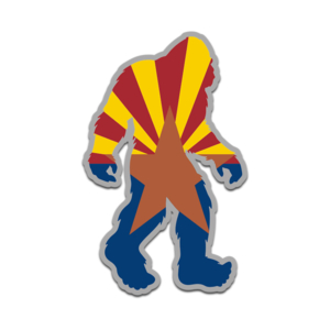 Arizona State Flag Bigfoot Decal AZ Sasquatch Big Foot Sticker V2 Rotten Remains