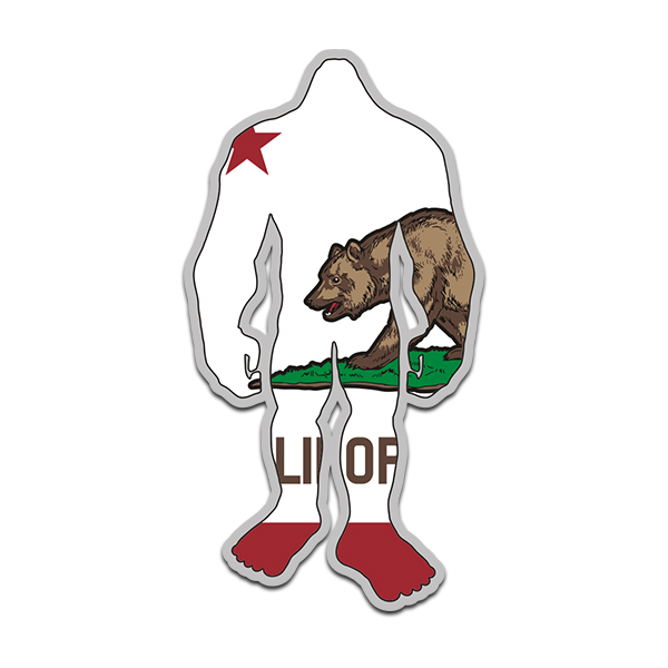 California State Flag Bigfoot Decal CA Sasquatch Big Foot Sticker Rotten Remains