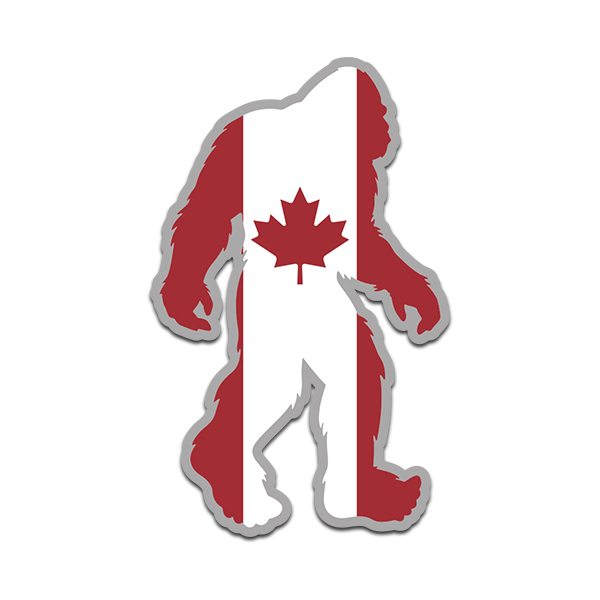 Canada Flag Bigfoot Decal Canadian Sasquatch Big Foot Sticker V2 Rotten Remains