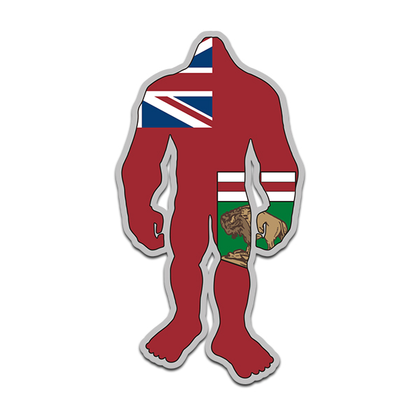 Manitoba Flag Bigfoot Decal MB Sasquatch Big Foot Sticker Rotten Remains