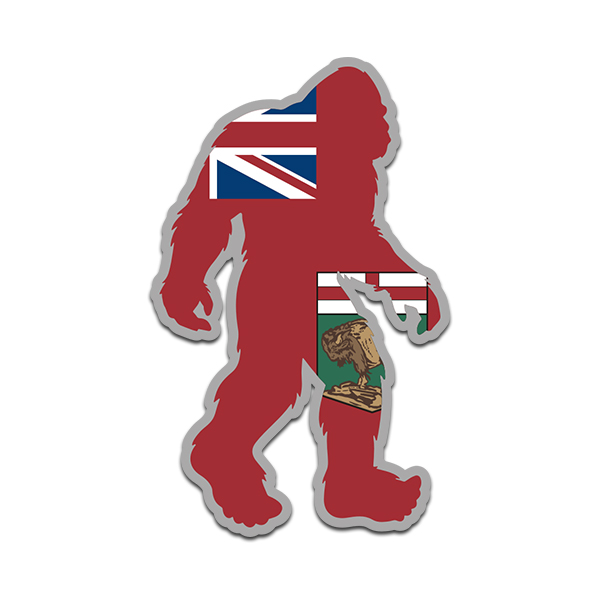 Manitoba Flag Bigfoot Decal MB Sasquatch Big Foot Sticker V2 Rotten Remains