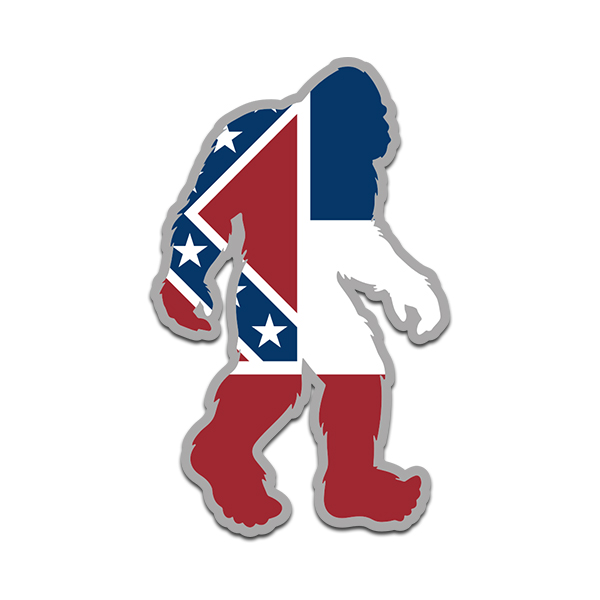 Mississippi State Flag Bigfoot Decal MS Sasquatch Big Foot Sticker V2 Rotten Remains