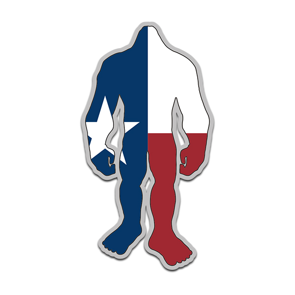 Texas State Flag Bigfoot Decal TX Sasquatch Big Foot Sticker Rotten Remains