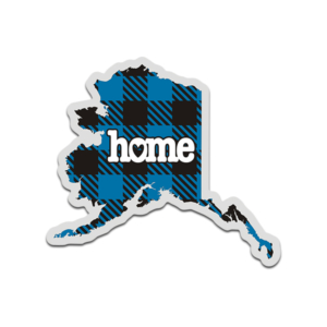 Alaska State Blue Buffalo Plaid Decal AK Checkered Home Map Vinyl Sticker Rotten Remains