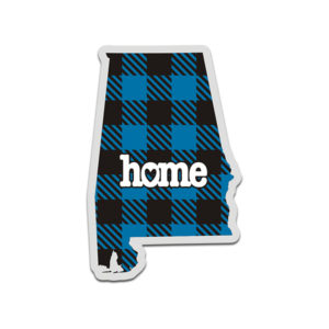 Alabama State Blue Buffalo Plaid Decal AL Checkered Home Map Vinyl Sticker Rotten Remains
