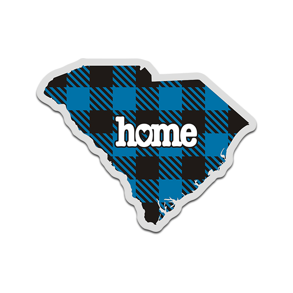 South Carolina State Blue Buffalo Plaid Decal SC Checkered Home Map Sticker Rotten Remains