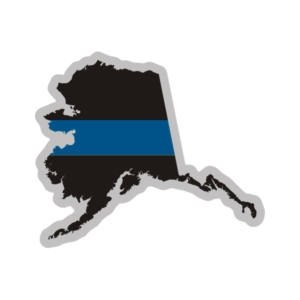 Alaska State Thin Blue Line Decal AK Police Sheriff Vinyl Sticker Rotten Remains