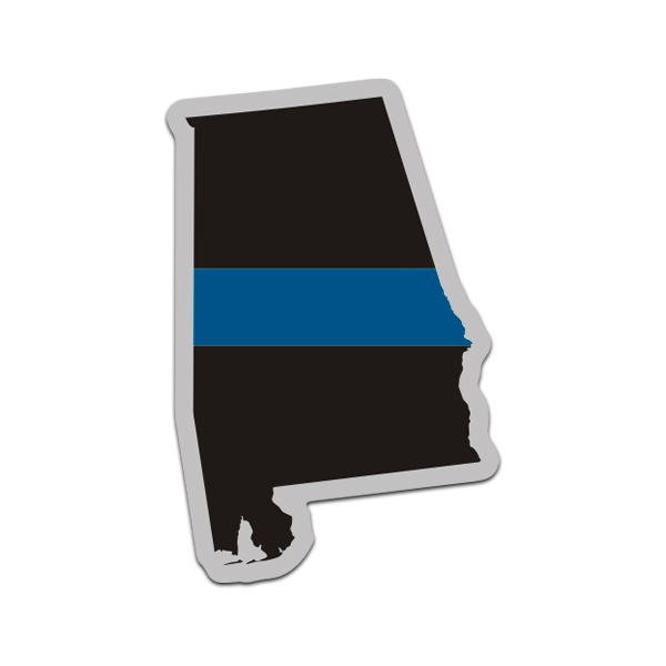 Alabama State Thin Blue Line Decal AL Police Sheriff Vinyl Sticker Rotten Remains