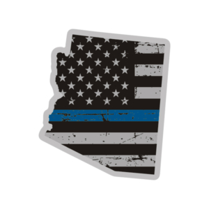 Arizona State Thin Blue Line Decal AZ Tattered American Flag Sticker Rotten Remains