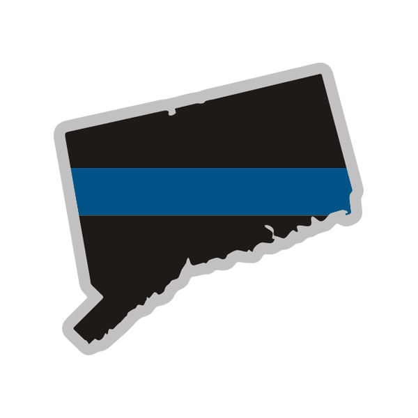 Connecticut State Thin Blue Line Decal CT Police Sheriff Vinyl Sticker Rotten Remains