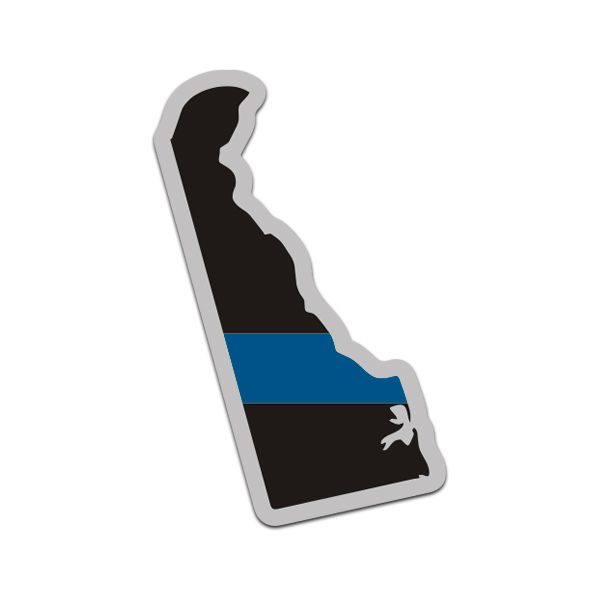 Delaware State Thin Blue Line Decal DE Police Sheriff Vinyl Sticker Rotten Remains