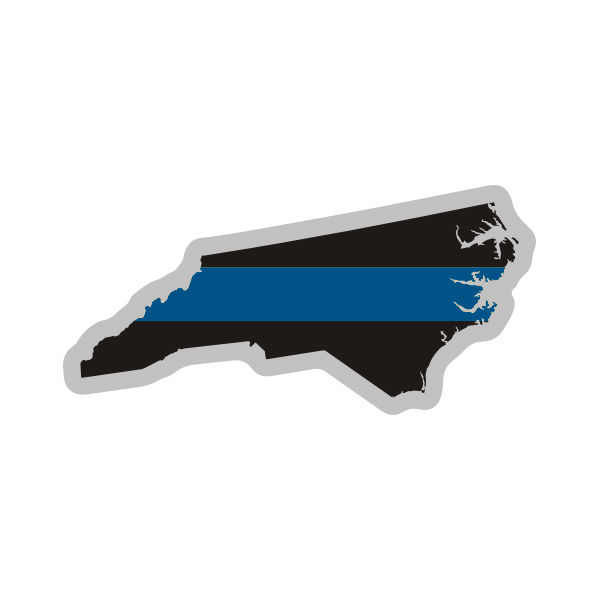 North Carolina State Thin Blue Line Decal NC Police Vinyl Sticker Rotten Remains