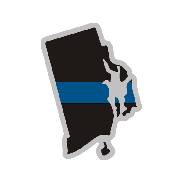 Rhode Island State Thin Blue Line Decal RI Police Sheriff Sticker Rotten Remains