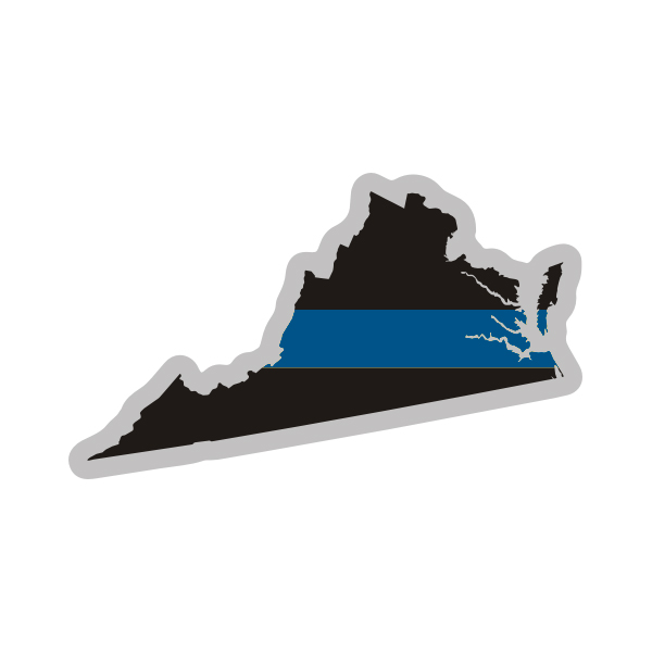 Virginia State Thin Blue Line Decal VA Police Sheriff Vinyl Sticker Rotten Remains