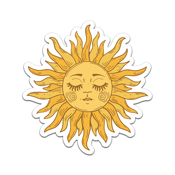 Boho Sun Sticker Decal Bohemian Style Chic Sunshine Retro Hippie