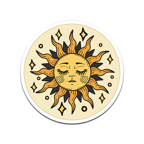 Boho Sun Sticker Decal Bohemian Style Chic Sunshine Retro Hippie