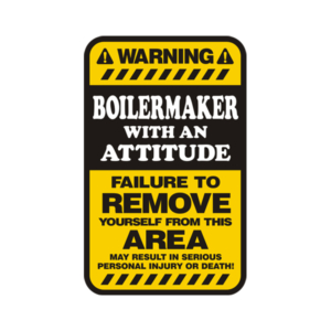 Boilermaker Warning Yellow Decal Vinyl Hard Hat Window Sticker Rotten Remains