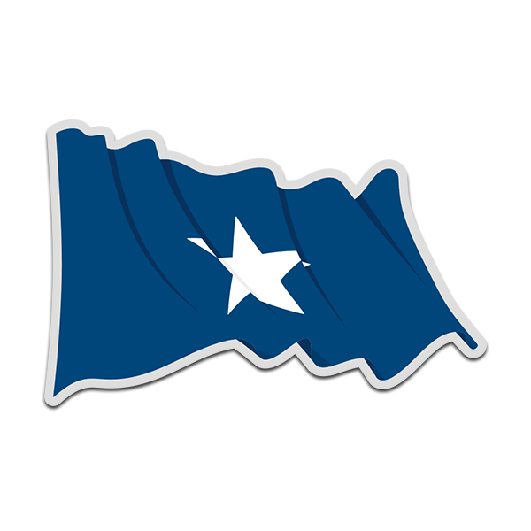 Bonnie Blue Waving Flag Civil War Banner Decal Sticker (RH) V4 Rotten Remains