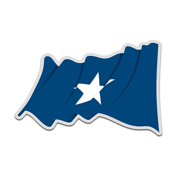 Bonnie Blue Waving Flag Civil War Banner Decal Sticker (LH) V4 Rotten Remains