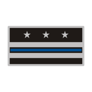District of Columbia Sticker Decal Vinyl Thin Blue Line Flag DC V3 Rotten Remains
