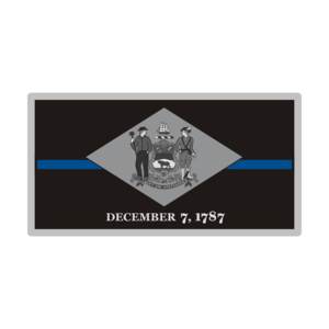 Delaware Sticker Decal Vinyl Thin Blue Line State Flag DE V3 Rotten Remains