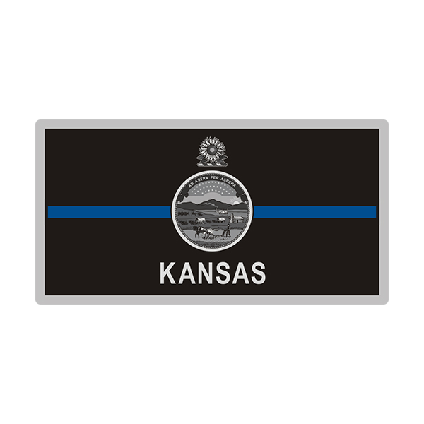 Kansas Sticker Decal Vinyl Thin Blue Line State Flag KS V3 Rotten Remains