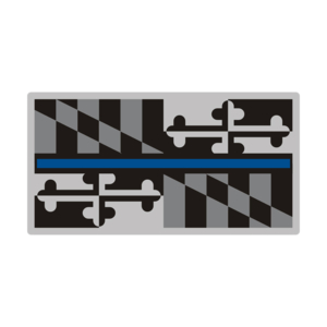 Maryland Sticker Decal Vinyl Thin Blue Line State Flag MD V3 Rotten Remains