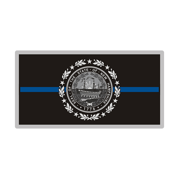 New Hampshire Sticker Decal Vinyl Thin Blue Line State Flag NH V3 Rotten Remains