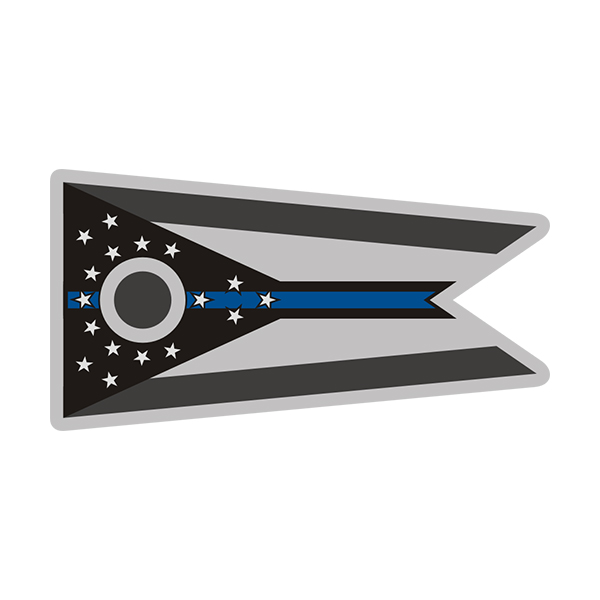 Ohio Sticker Decal Vinyl Thin Blue Line State Flag OH V3 Rotten Remains