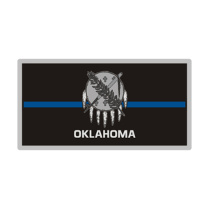 Oklahoma Sticker Decal Vinyl Thin Blue Line State Flag OK V3 Rotten Remains