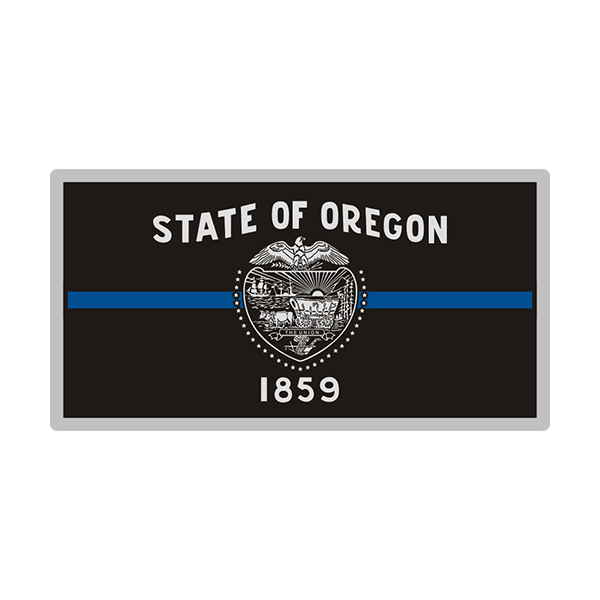 Oregon Sticker Decal Vinyl Thin Blue Line State Flag OR V3 Rotten Remains