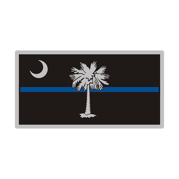 South Carolina Sticker Decal Vinyl Thin Blue Line State Flag SC V3 Rotten Remains