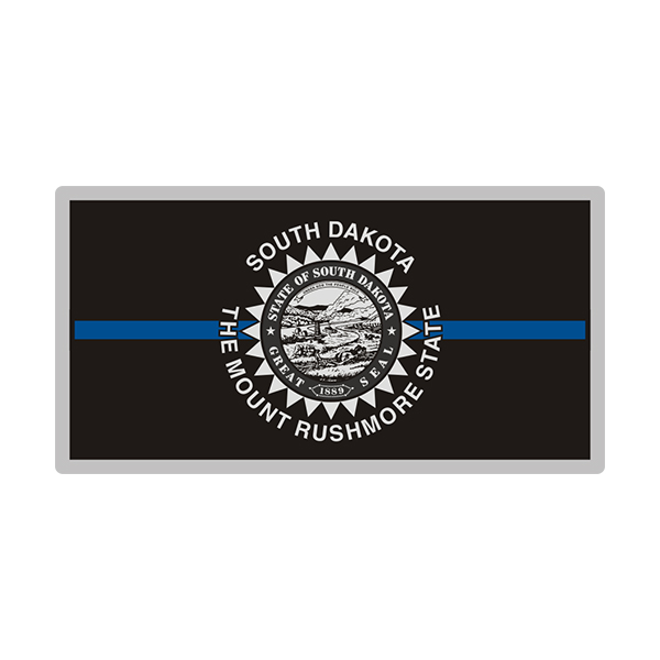 South Dakota Sticker Decal Vinyl Thin Blue Line State Flag SD V3 Rotten Remains
