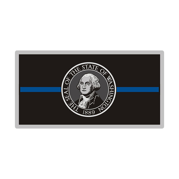 Washington Sticker Decal Vinyl Thin Blue Line State Flag WA V3 Rotten Remains