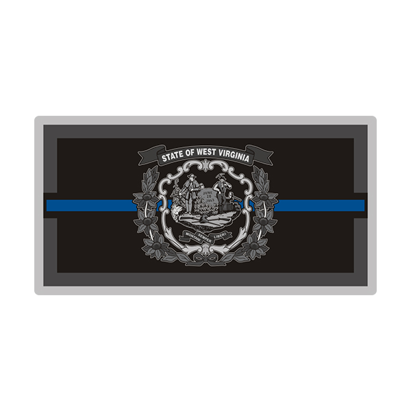 West Virginia Sticker Decal Vinyl Thin Blue Line State Flag WV V3 Rotten Remains
