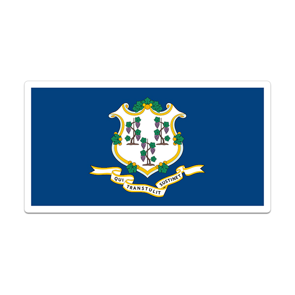 Connecticut Sticker Decal Vinyl State Flag CT V3 Rotten Remains
