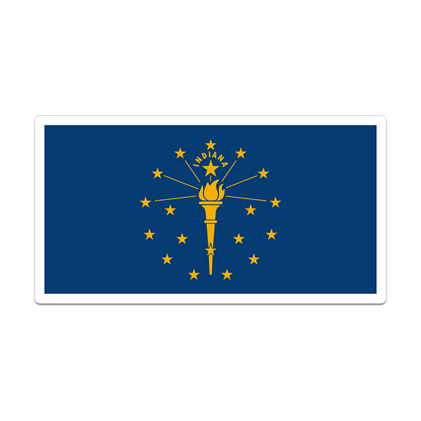 Indiana Sticker Decal Vinyl State Flag IN V3 Rotten Remains