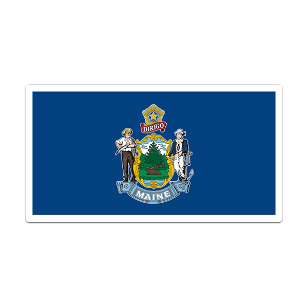 Maine Sticker Decal Vinyl State Flag ME V3 Rotten Remains