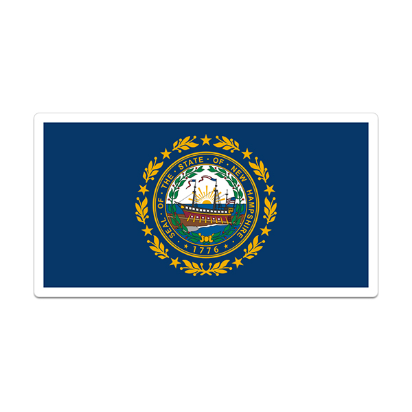 New Hampshire Sticker Decal Vinyl State Flag NH V3 Rotten Remains