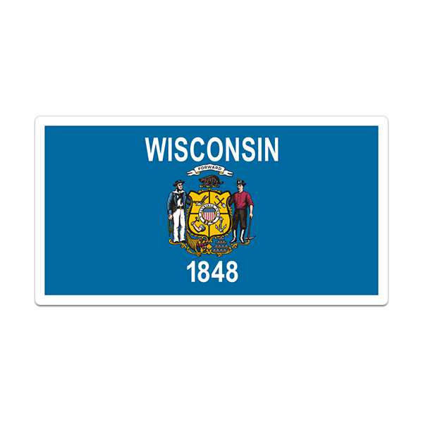 Wisconsin Sticker Decal Vinyl State Flag WI V3 Rotten Remains