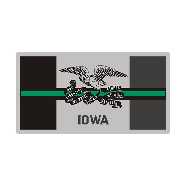 Iowa Sticker Decal Vinyl Thin Green Line State Flag IA V3 Rotten Remains