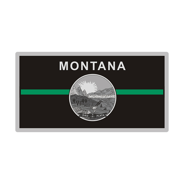 Montana Sticker Decal Vinyl Thin Green Line State Flag MT V3 Rotten Remains