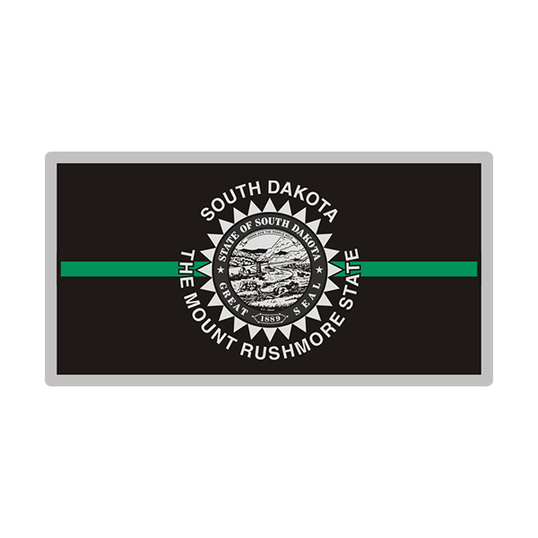 South Dakota Sticker Decal Vinyl Thin Green Line State Flag SD V3 Rotten Remains