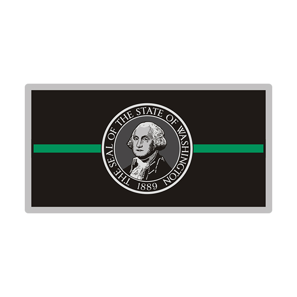 Washington Sticker Decal Vinyl Thin Green Line State Flag WA V3 Rotten Remains