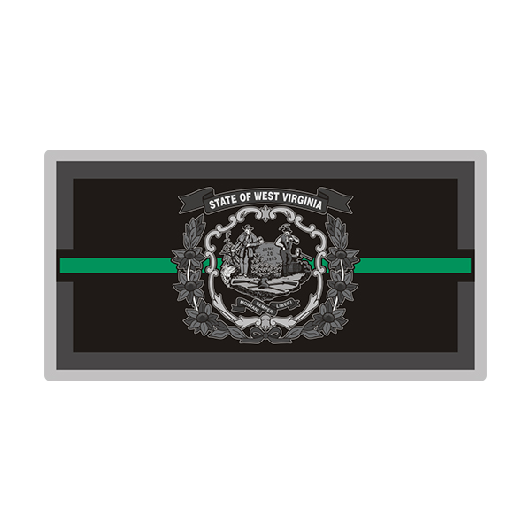 West Virginia Sticker Decal Vinyl Thin Green Line State Flag WV V3 Rotten Remains